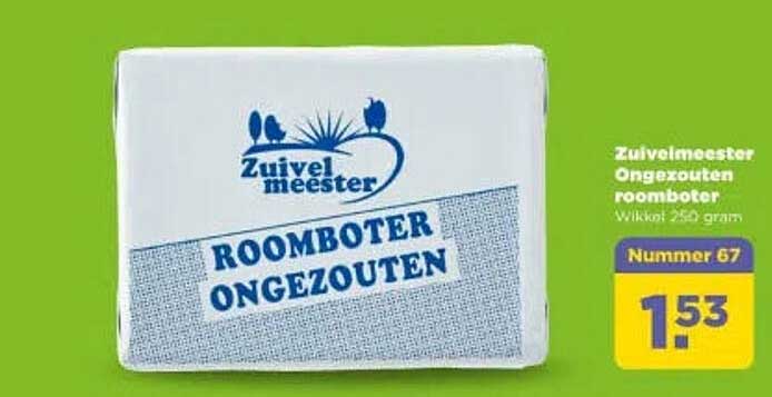 Zuivelmeester Ongezouten roomboter Wilkoi 250 gram Nummer 67