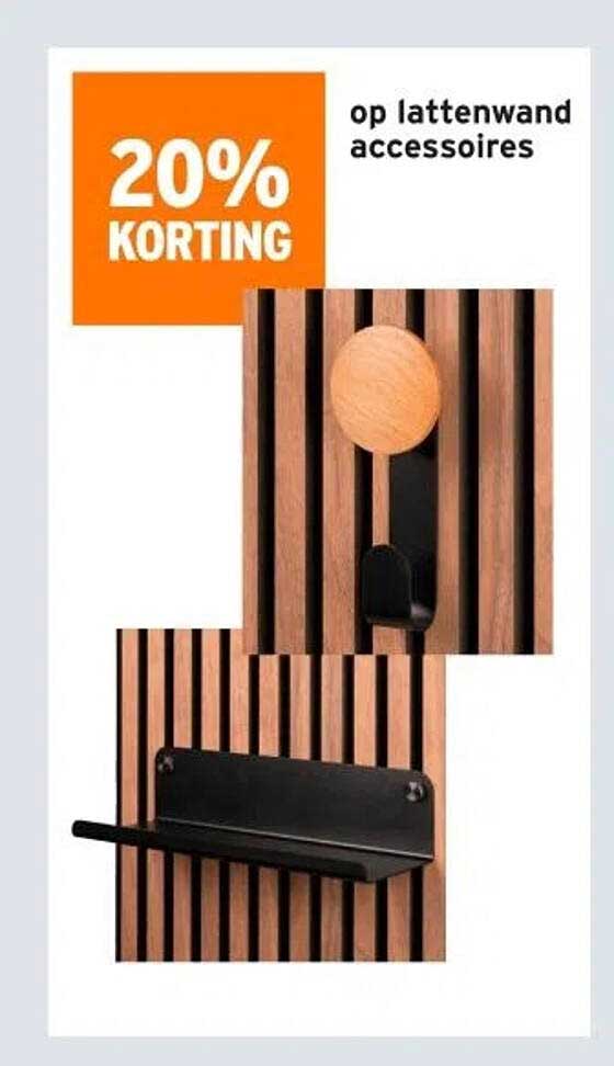 20% KORTING op lattenwand accessoires