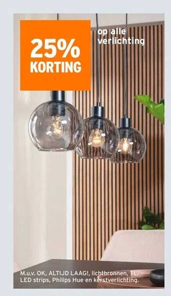 25% KORTING op alle verlichting