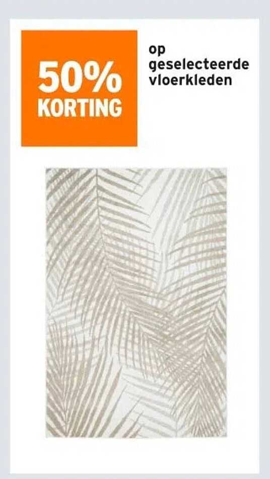 50% korting op geselecteerde vloerkleden