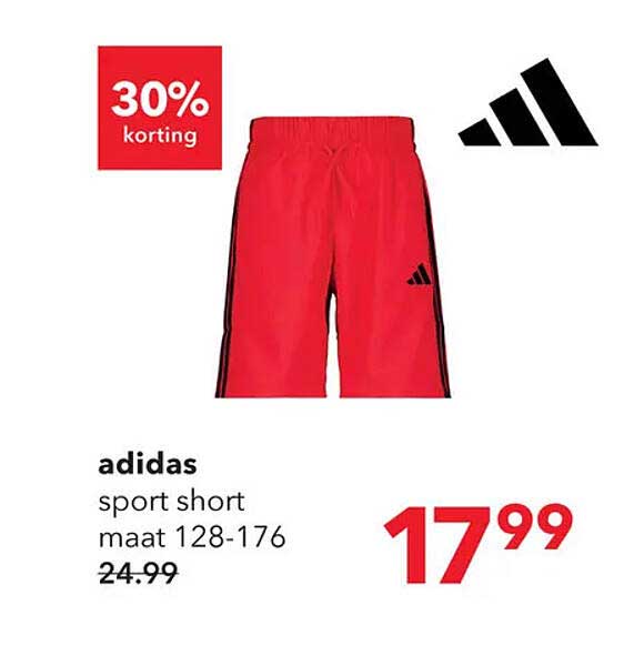 adidas sport short maat 128-176