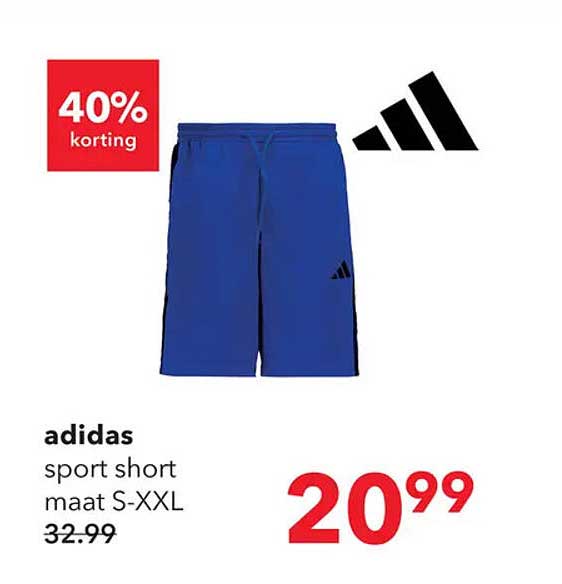 adidas sport short maat S-XXL