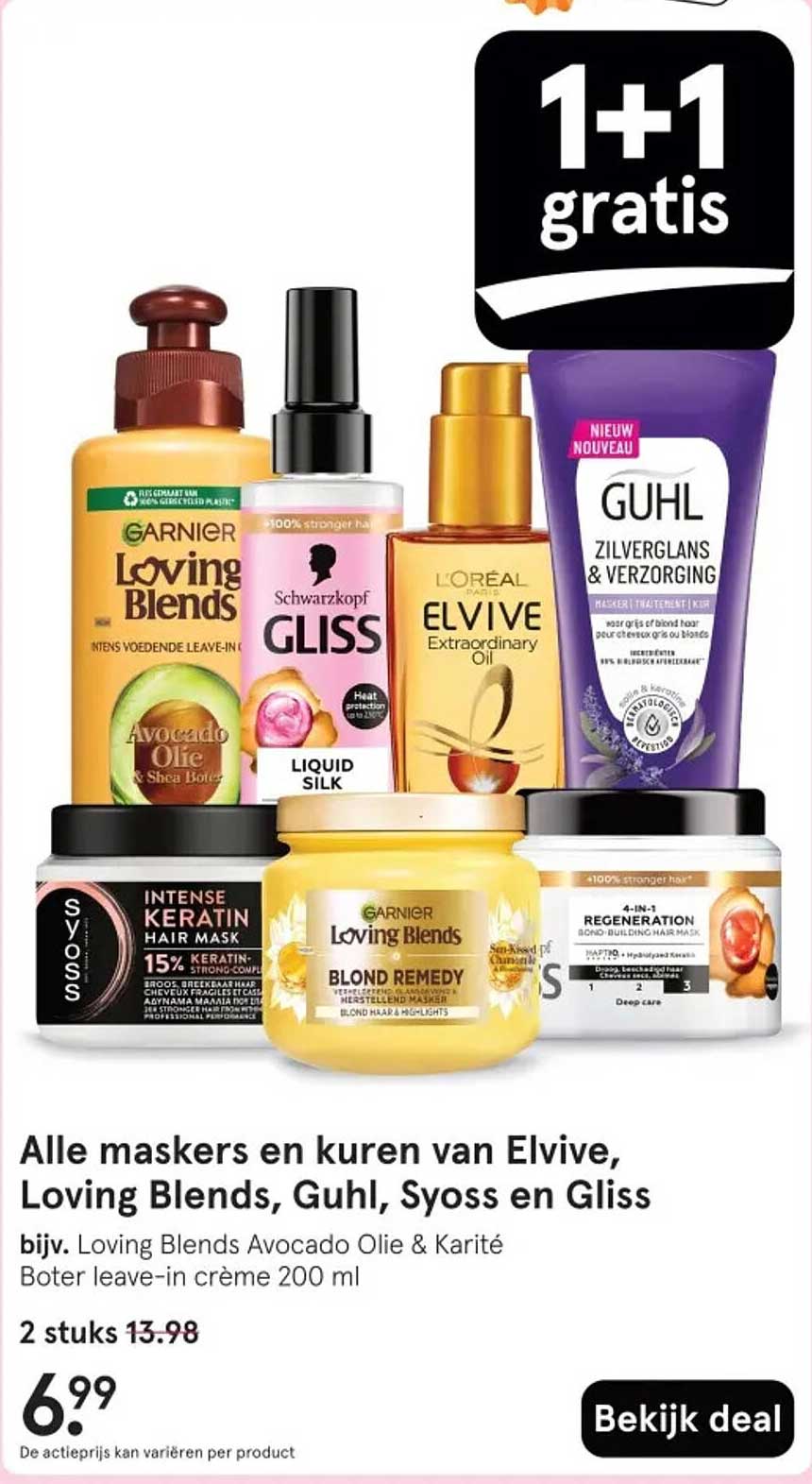 Alle maskers en kuren van Elvive, Loving Blends, Guhl, Syoss en Gliss