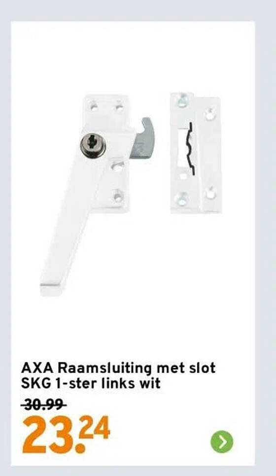 AXA Raamsluiting met slot SKG 1-ster links wit