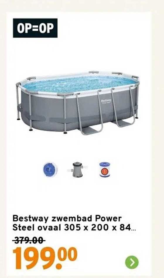 Bestway zwembad Power Steel ovaal 305 x 200 x 84