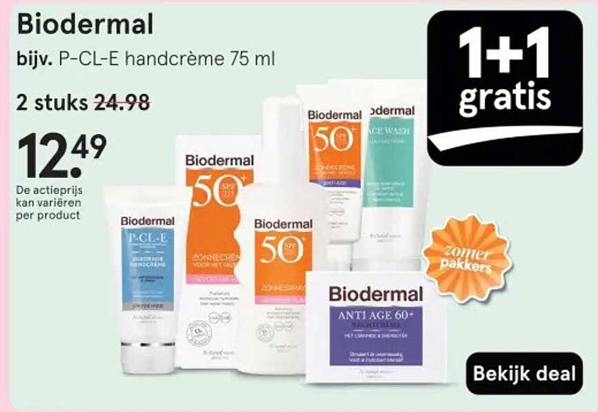 Biodermal P-CL-E handcrème 75 ml 1+1 gratis