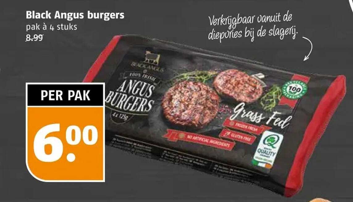 Black Angus burgers pak à 4 stuks