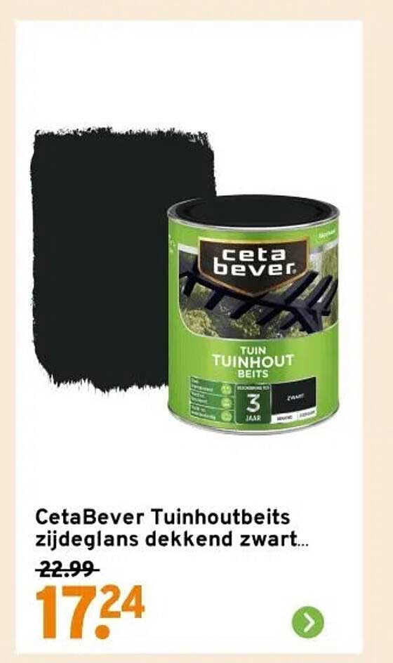 CetaBever Tuinhoutbeits zijdeglans dekkend zwart...
