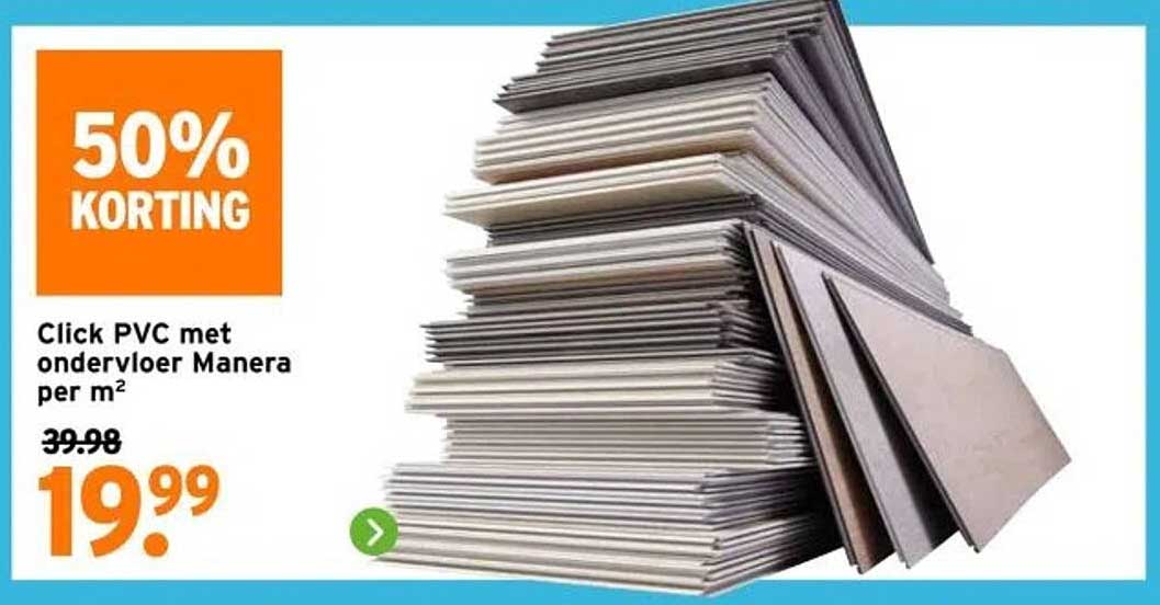 Click PVC met ondervloer Manera per m²