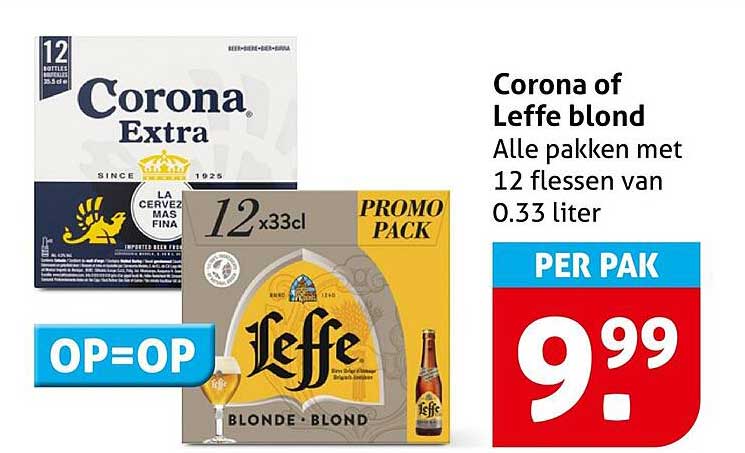 Corona of Leffe blond