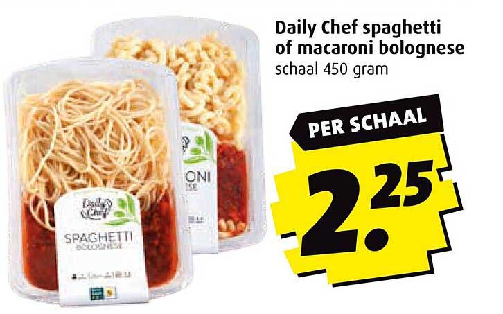 Daily Chef spaghetti of macaroni bolognese schaal 450 gram