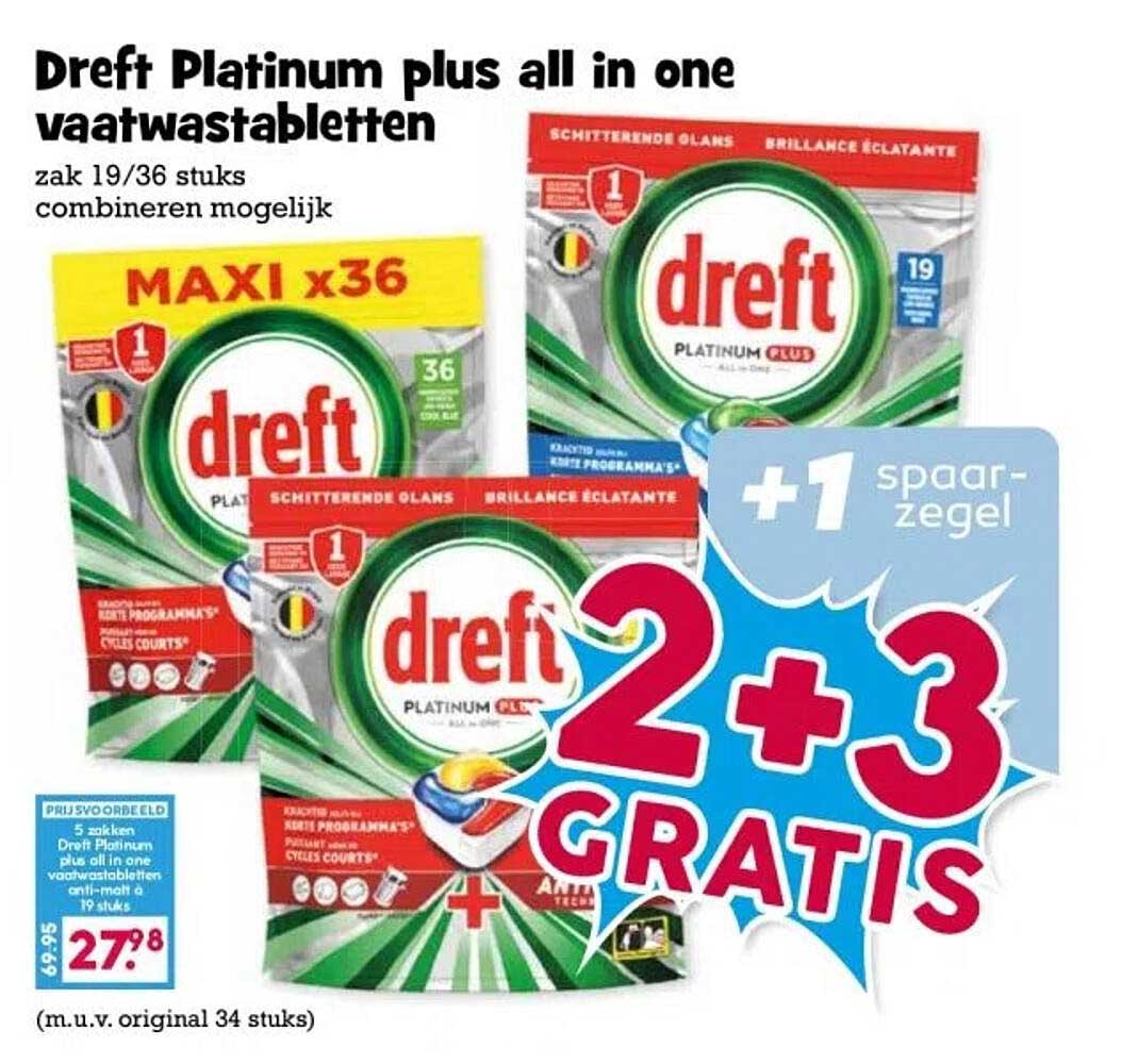Dreft Platinum plus all in one vaatwastabletten