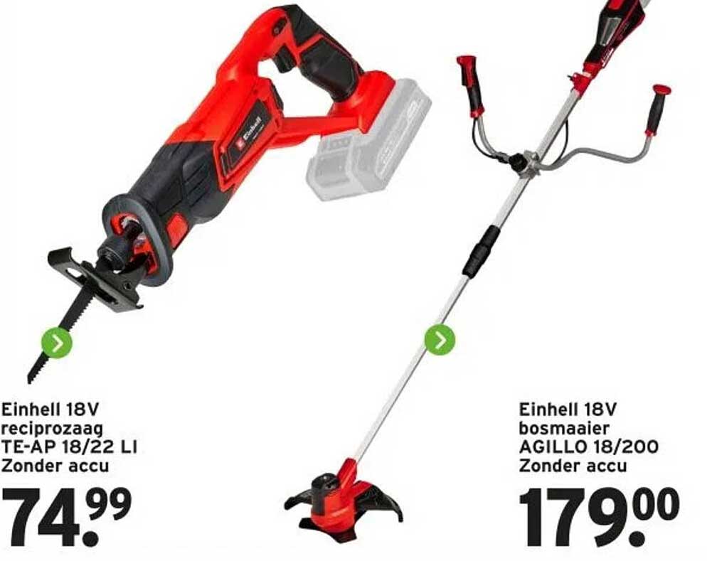Einhell 18V reciprozaag TE-AP 18/22 LI Zonder accu