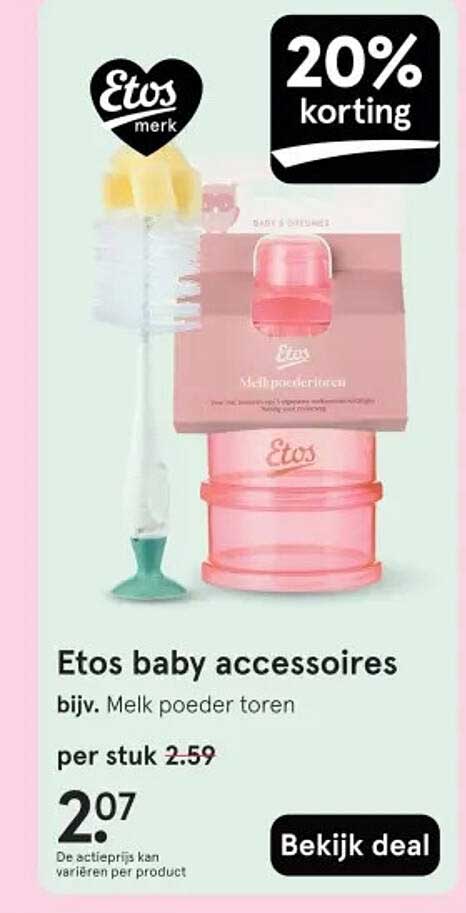 Etos baby accessoires bijv. Melk poeder toren