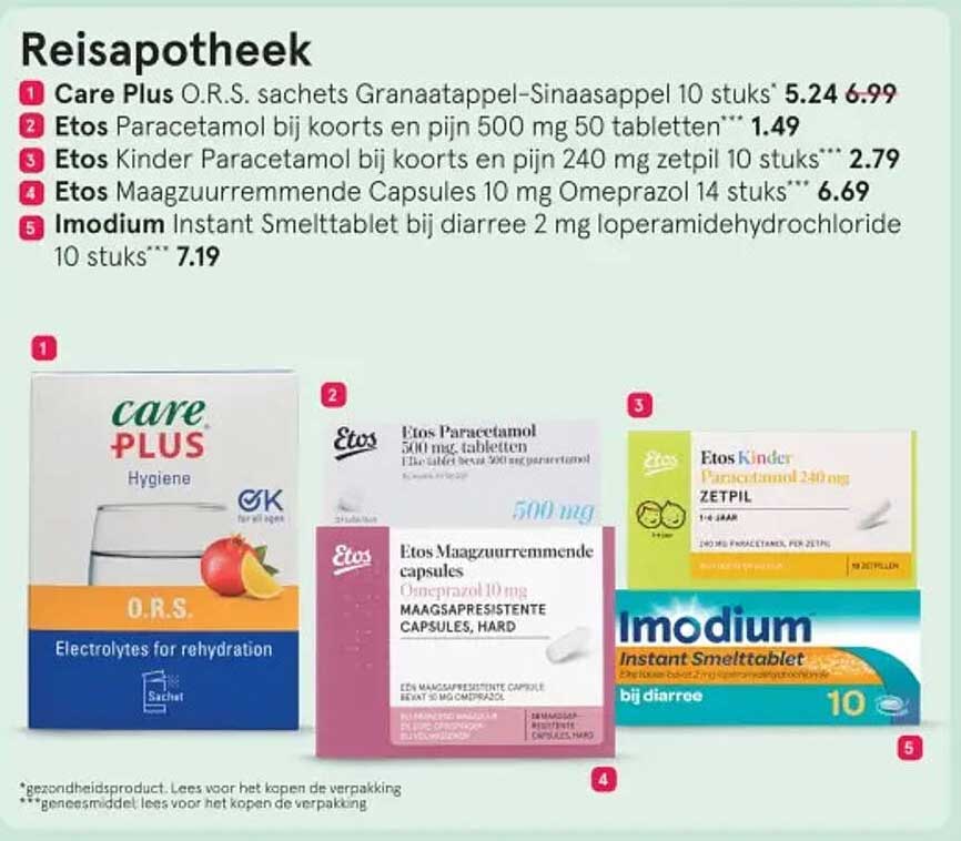 Etos Paracetamol bij koorts en pijn 500 mg 50 tabletten