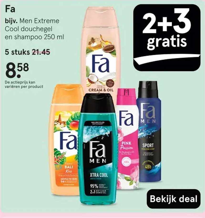 Fa Men Extreme Cool douchegel en shampoo 250 ml