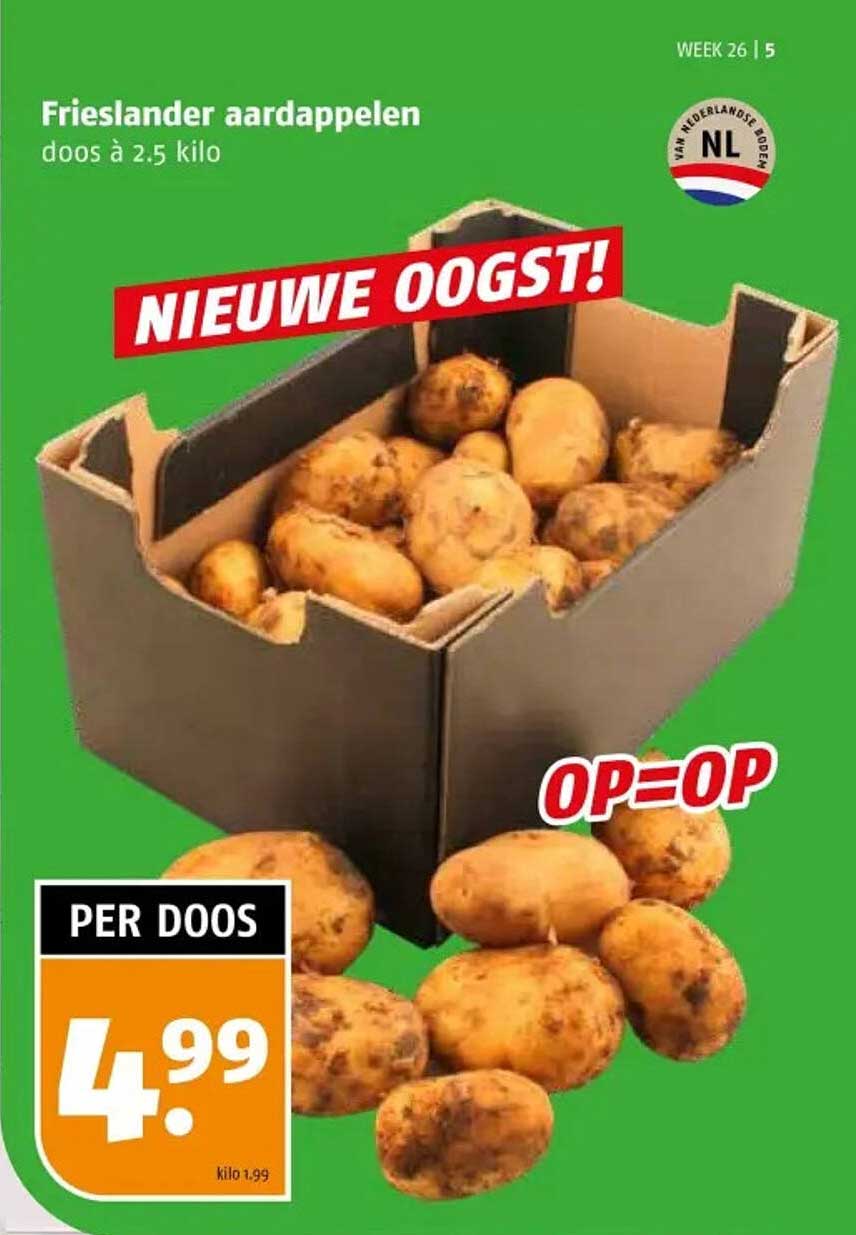 Frieslander aardappelen doos à 2.5 kilo