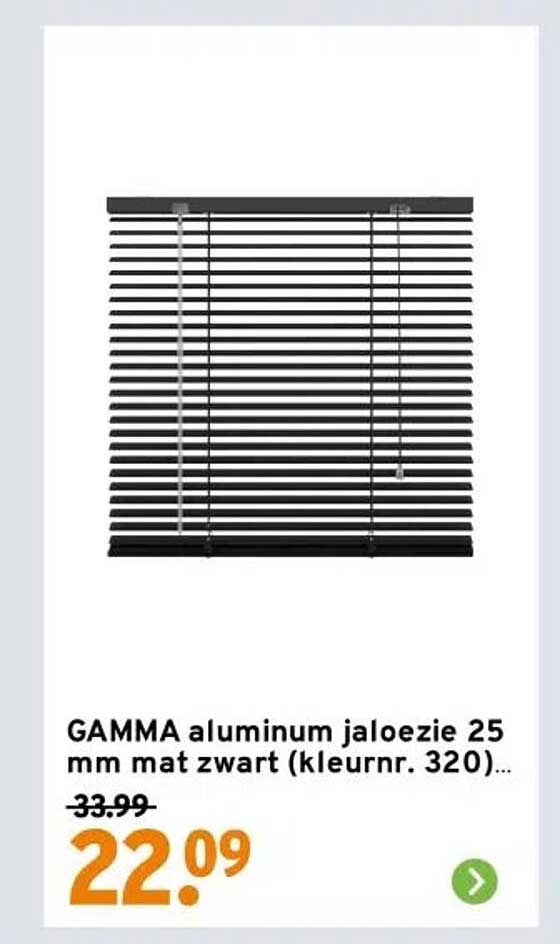 GAMMA aluminum jaloezie 25 mm mat zwart (kleurnr. 320)