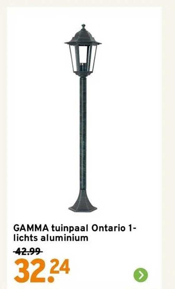 GAMMA tuinpaal Ontario 1-lichts aluminium