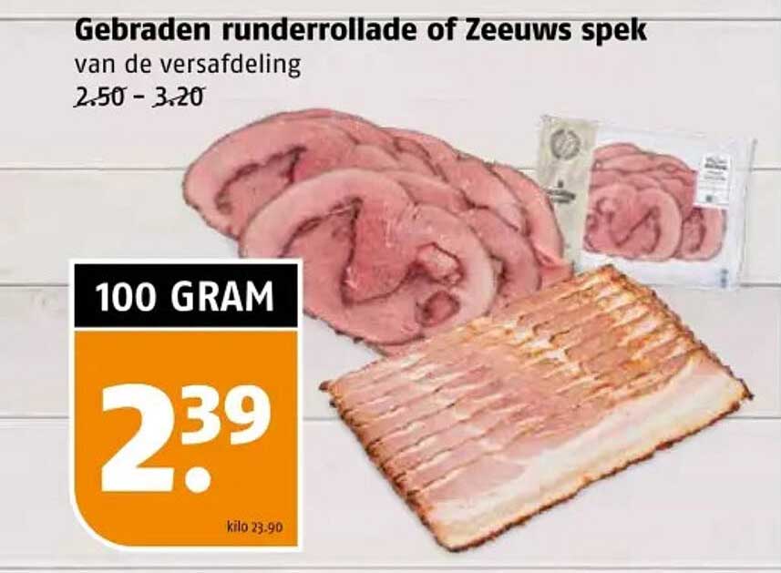 Gebraden runderrollade of Zeeuws spek