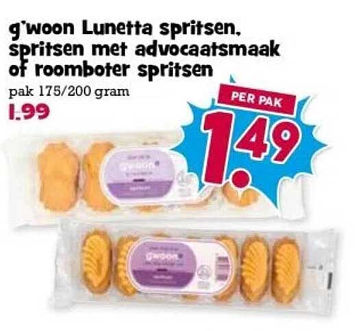 g'woon Lunetta spritsen, spritsen met advocaatsmaak of roomboter spritsen