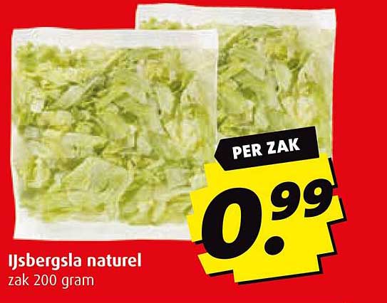 IJsbergsla naturel zak 200 gram