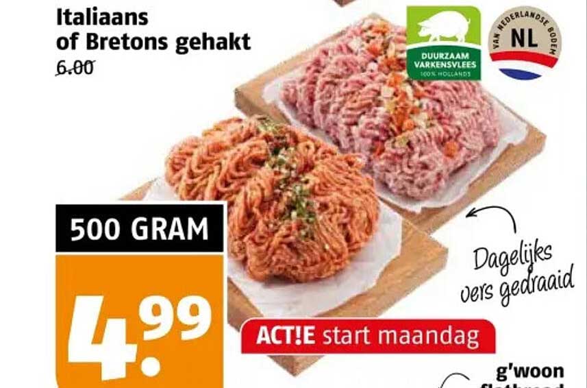Italiaans of Bretons gehakt