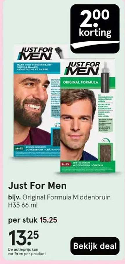 Just For Men bijv. Original Formula Middenbruin H35 66 ml