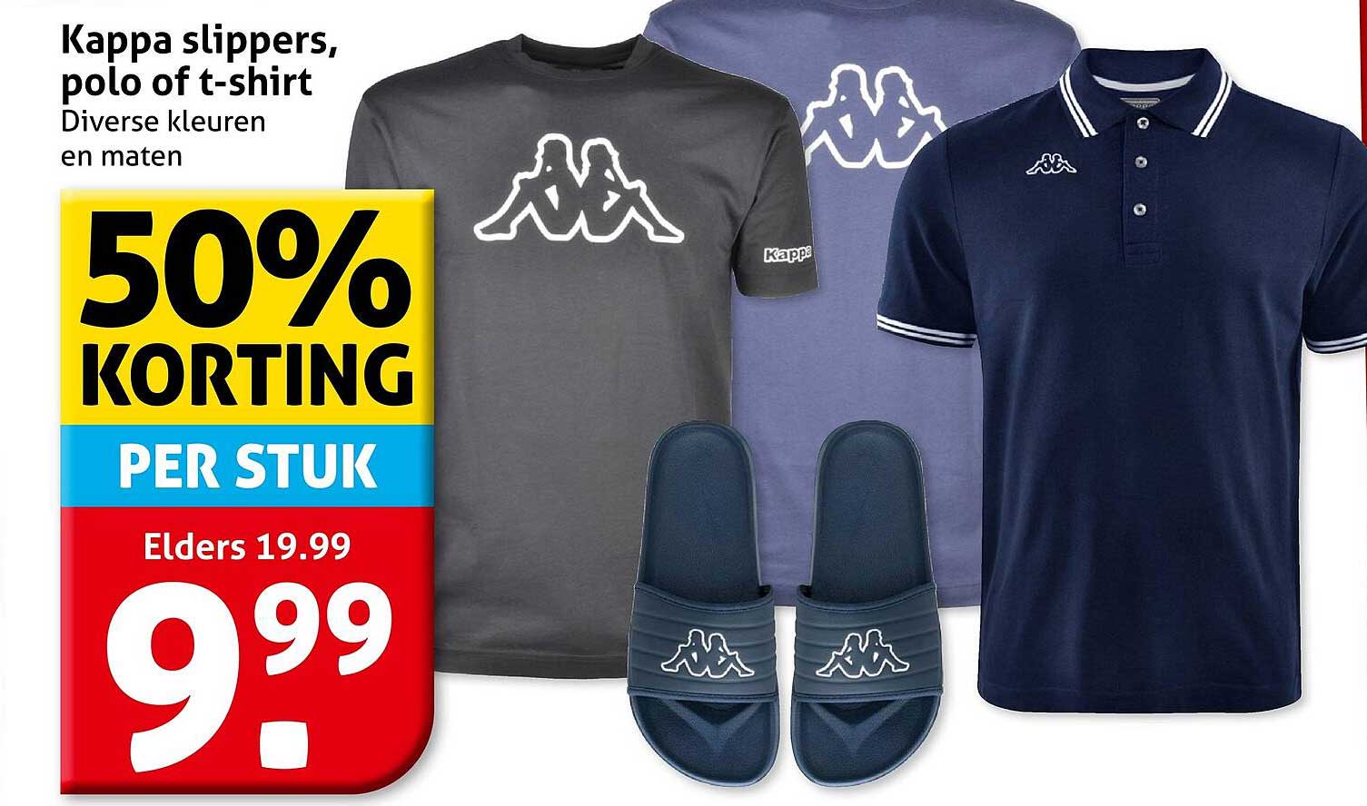 Kappa slippers, polo of t-shirt