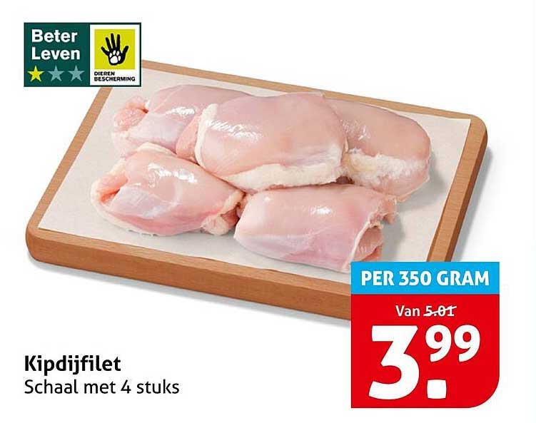 Kipdijfilet Schaalt met 4 stuks