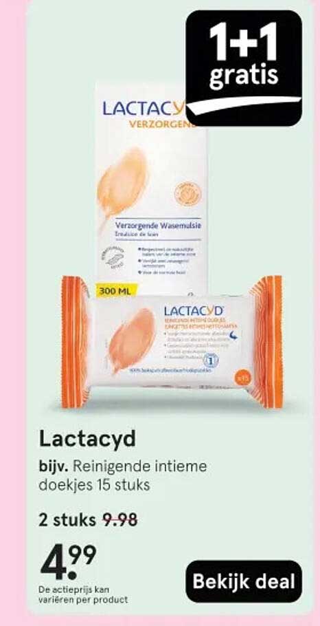 Lactacyd bijv. Reinigende intieme doekjes 15 stuks