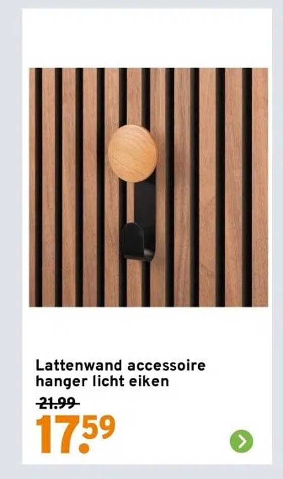 Lattenwand accessoire hanger licht eiken