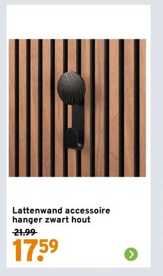 Lattenwand accessoire hanger zwart hout