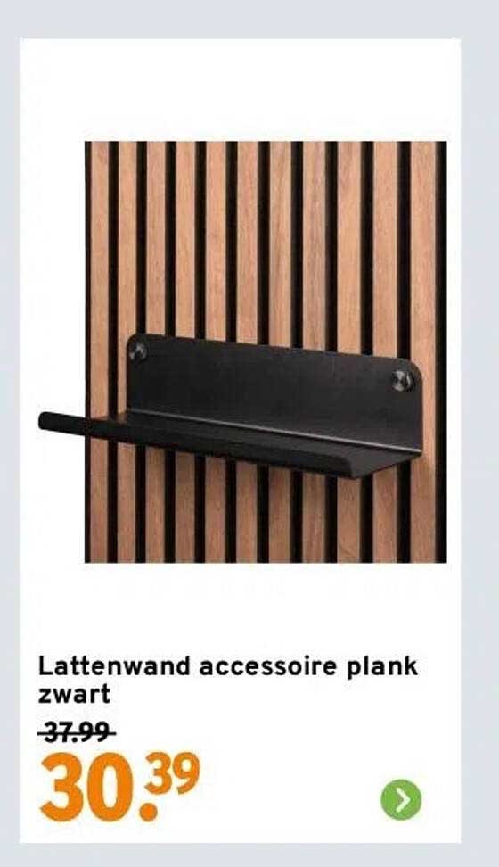 Lattenwand accessoire plank zwart