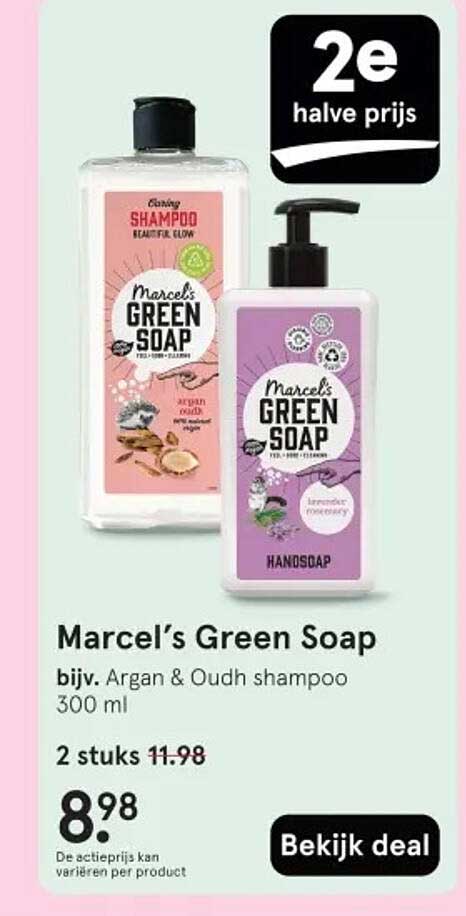 Marcel’s Green Soap bijv. Argan & Oudh shampoo 300 ml