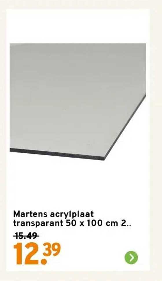 Martens acrylplaat transparant 50 x 100 cm