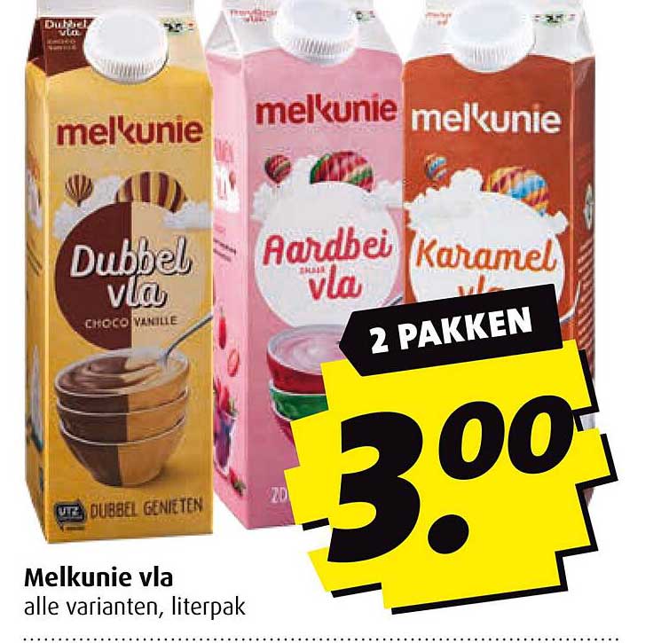 Melkunie vla, alle varianten, literpak