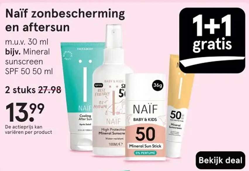 Naïf zonbescherming en aftersun