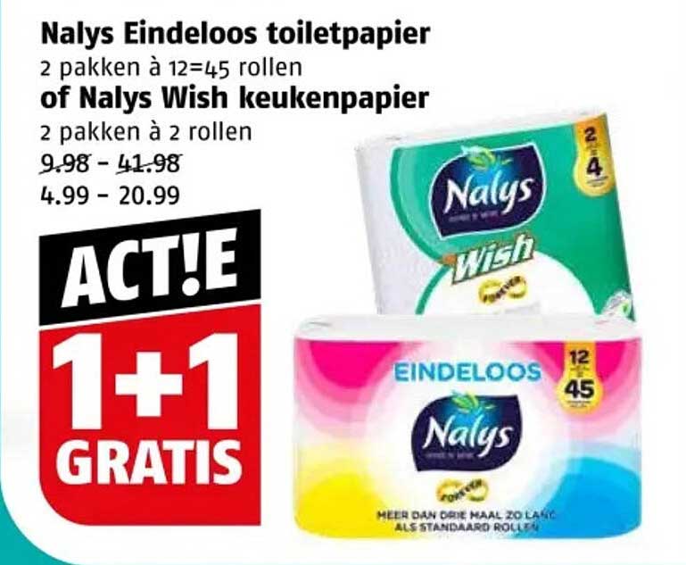 Nalys Eindeloos toiletpapier of Nalys Wish keuk papier