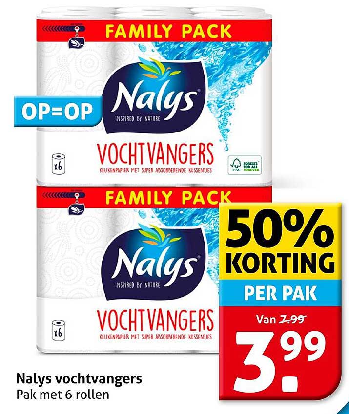 Nalys vochtvangers Pak met 6 rollen