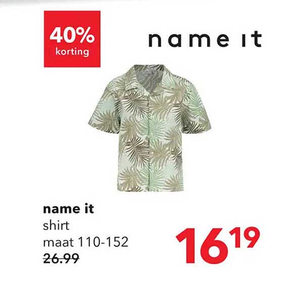 name it shirt 40% korting