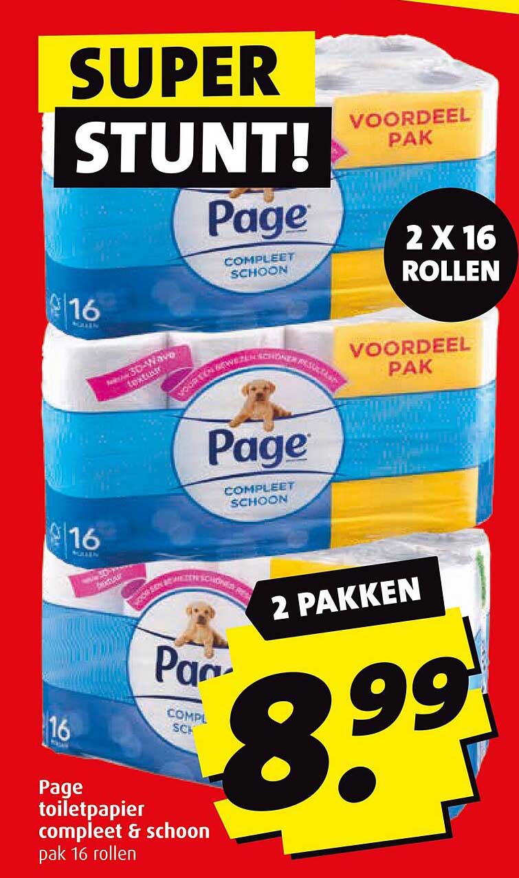 Page toiletpapier compleet & schoon pak 16 rollen