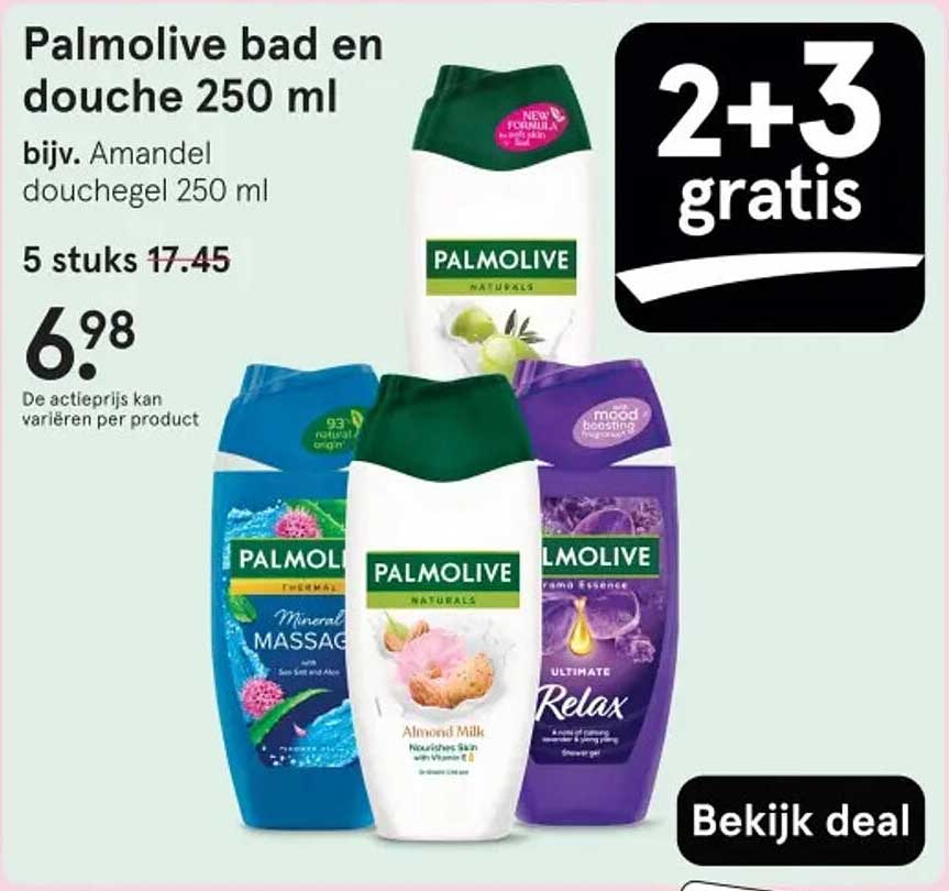 Palmolive bad en douche 250 ml, 2+3 gratis