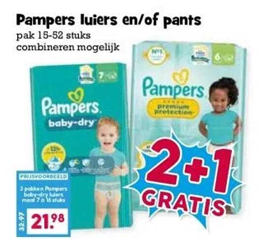 Pampers luiers en/of pants pak 15-52 stuks combineren mogelijk