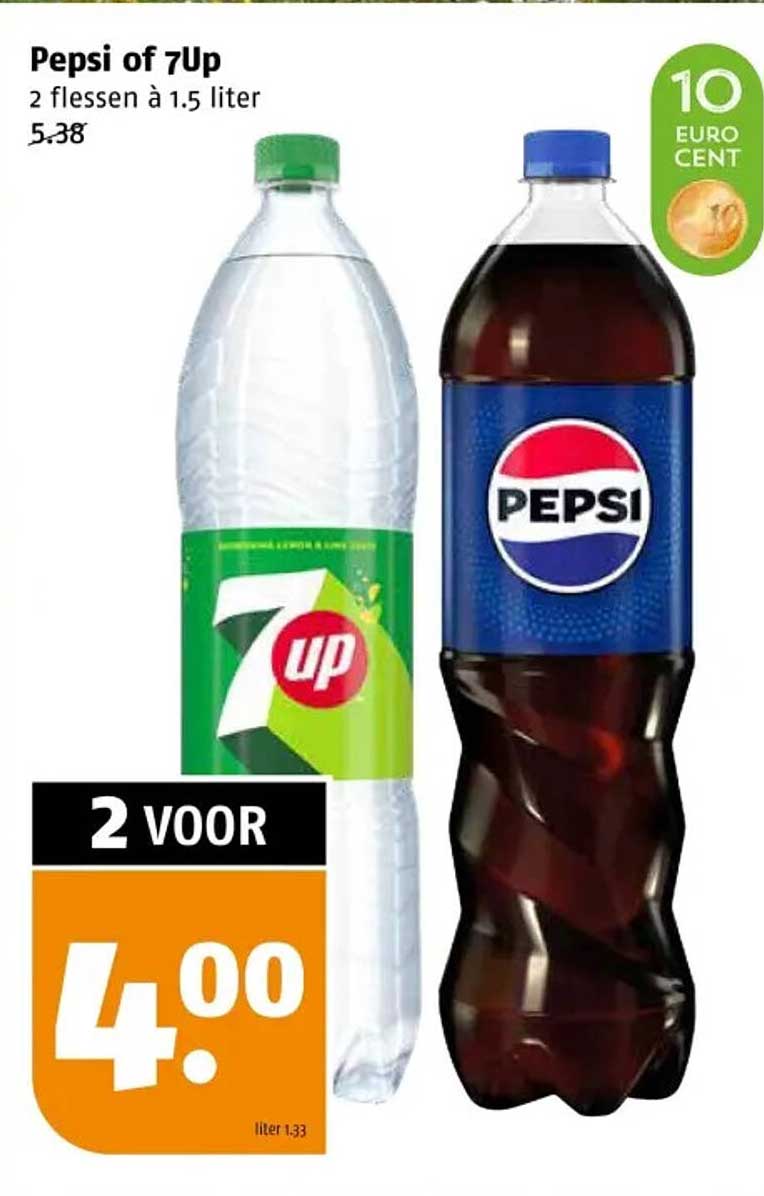 Pepsi of 7Up 2 flessen à 1.5 liter