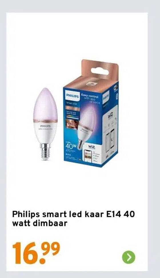 Philips smart led kaar E14 40 watt dimbaar