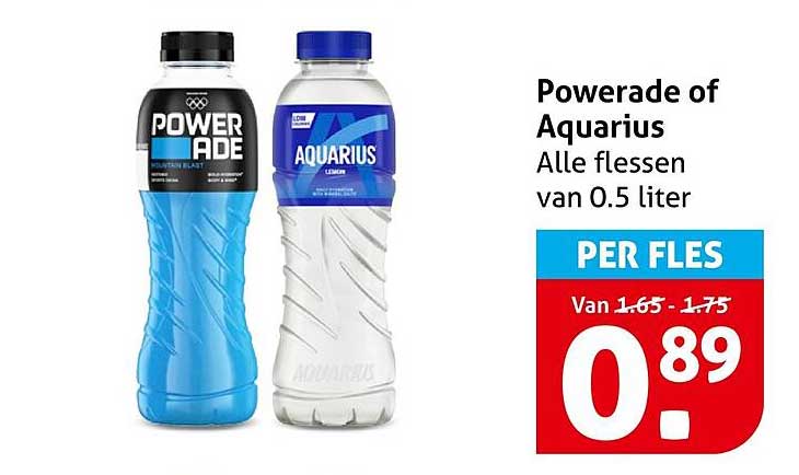 Powerade of Aquarius - Alle flessen van 0.5 liter