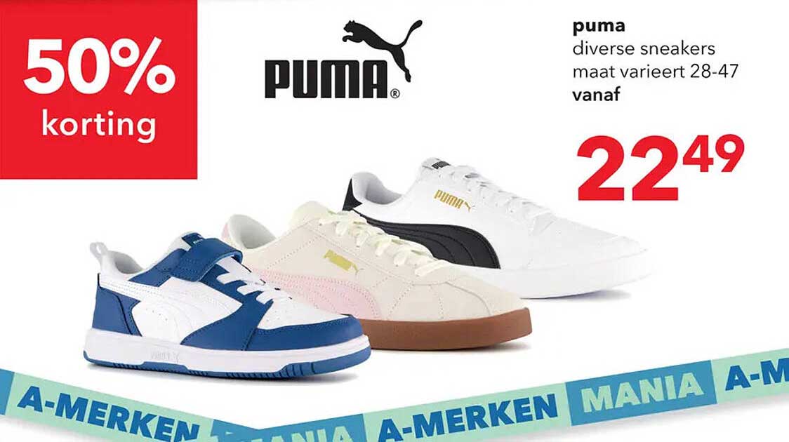 puma diverse sneakers maat varieert 28-47 vanaf 22,49