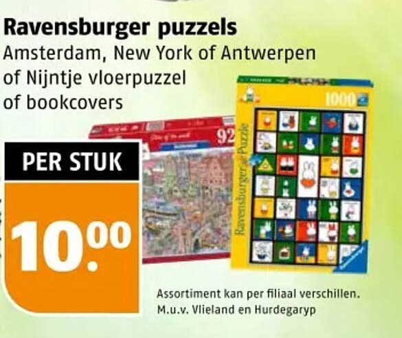 Ravensburger puzzels Amsterdam, New York of Antwerpen of Nijntje vloerpuzzel of bookcovers