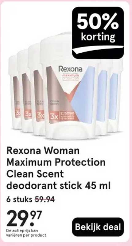 Rexona Woman Maximum Protection Clean Scent deodorant stick 45 ml